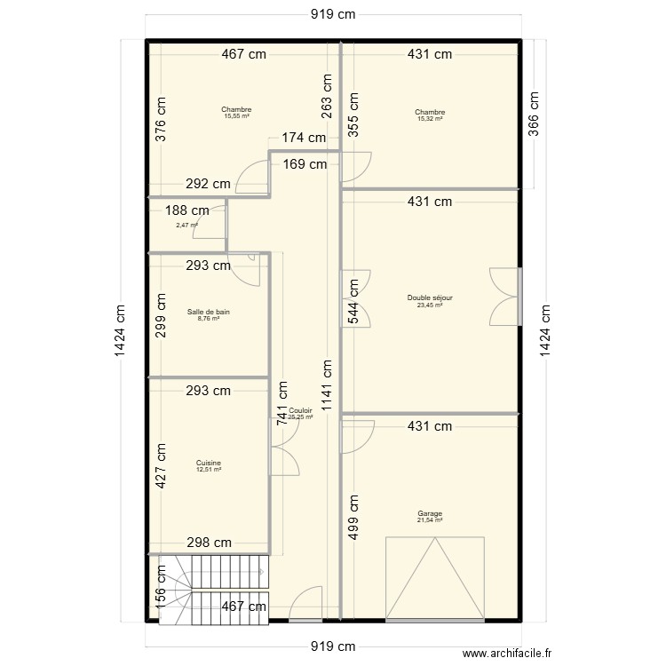 chabia. Plan de 8 pièces et 125 m2