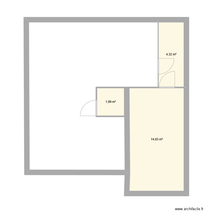 BOIGNY. Plan de 3 pièces et 21 m2