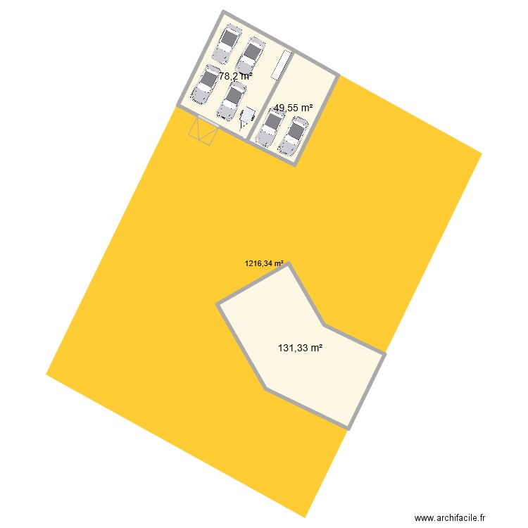 garage 1 . Plan de 3 pièces et 259 m2