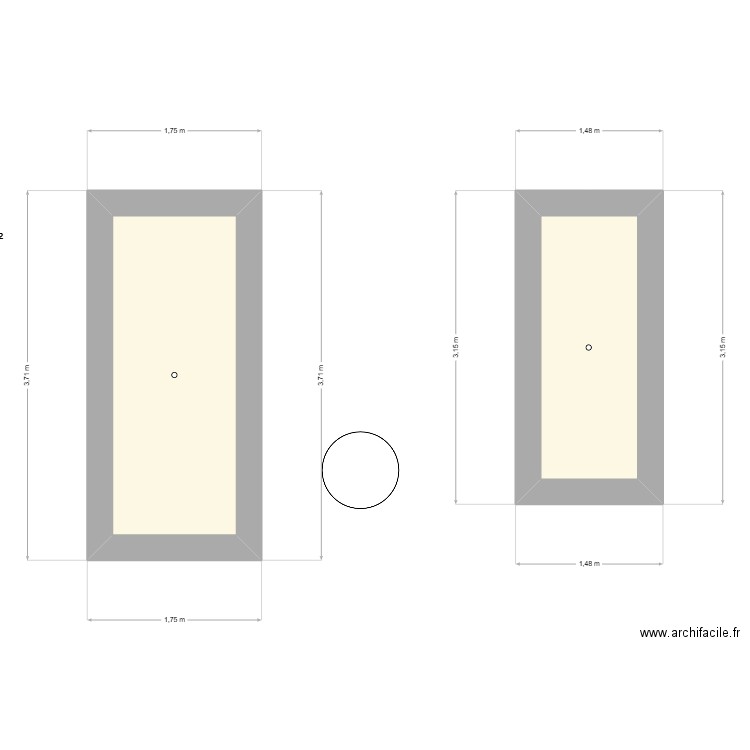 Labry couloir filles. Plan de 1 pièce et 3 m2