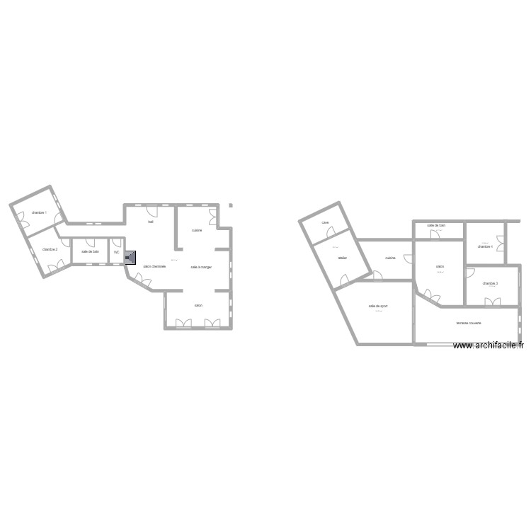 49657. Plan de 7 pièces et 217 m2