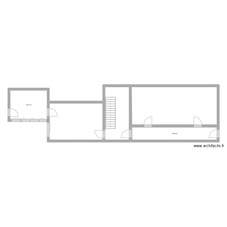 REZ JANSON. Plan de 2 pièces et 27 m2