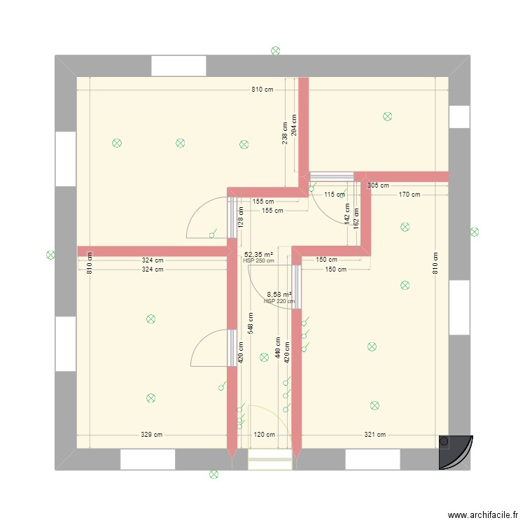 maison_Lazred. Plan de 2 pièces et 61 m2