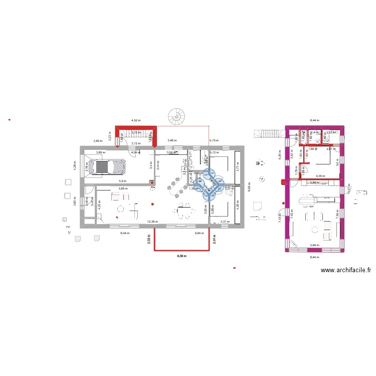 maison de janvier 8/2025. Plan de 15 pièces et 214 m2