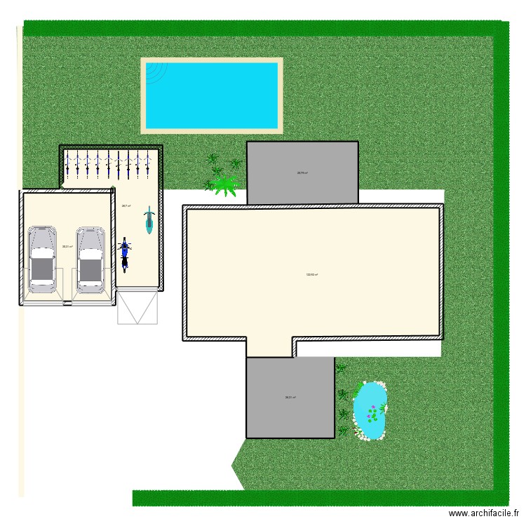 MAISON. Plan de 5 pièces et 239 m2