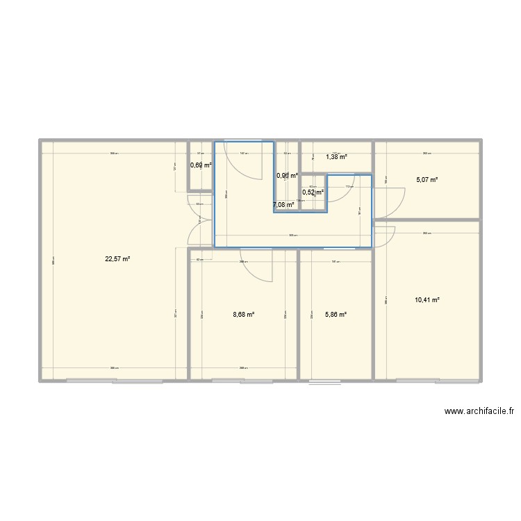 Montrouge. Plan de 10 pièces et 63 m2