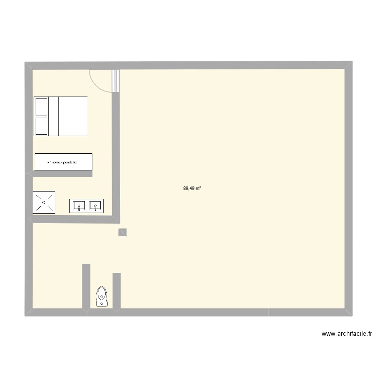 penestin projet 1. Plan de 1 pièce et 89 m2