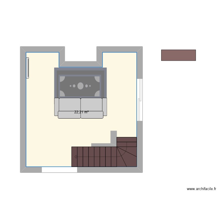 Séjour Blagnac. Plan de 1 pièce et 22 m2