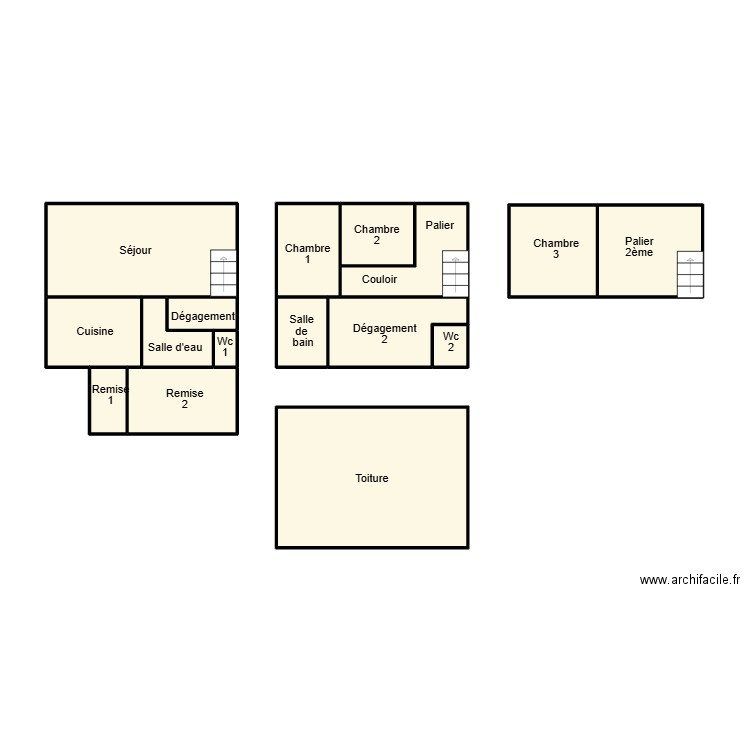 SAINT THOIS BARDOT. Plan de 16 pièces et 53 m2