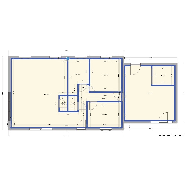 gite. Plan de 8 pièces et 115 m2