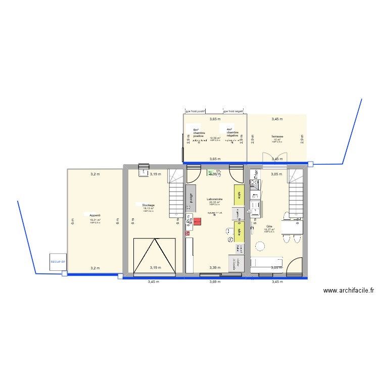 plan aménagement garage ALIM EP. Plan de 6 pièces et 98 m2