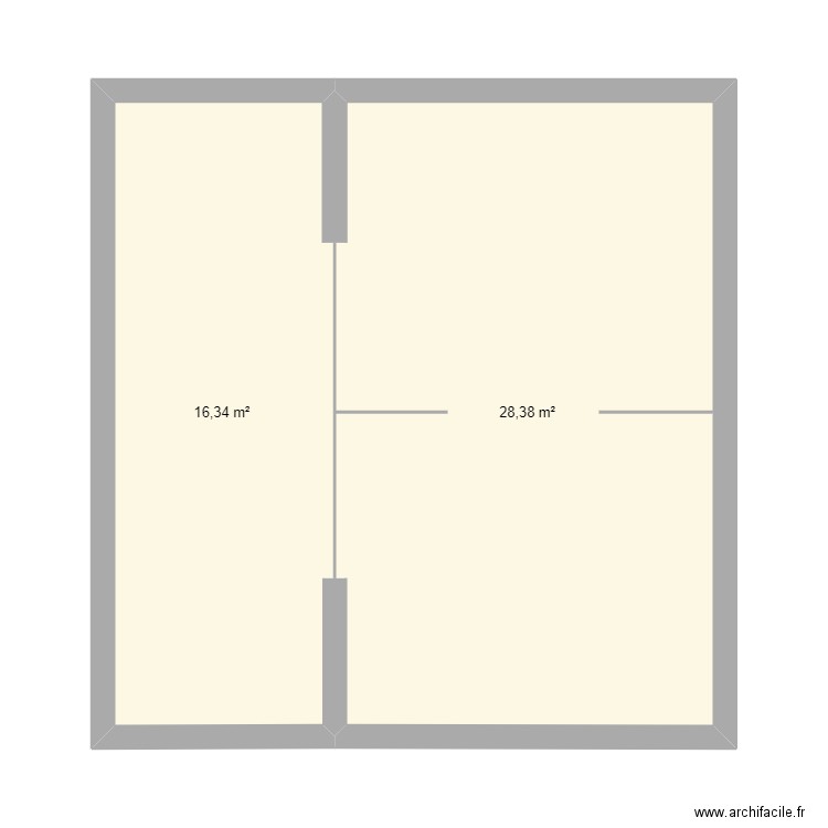 kkbrandon. Plan de 2 pièces et 45 m2