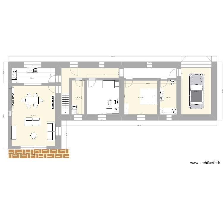 Les Vignes 4. Plan de 6 pièces et 94 m2