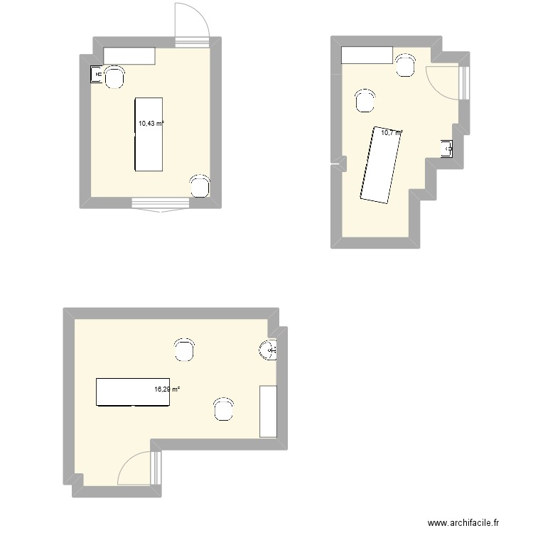 Cabinet Chatou Brimont. Plan de 3 pièces et 37 m2