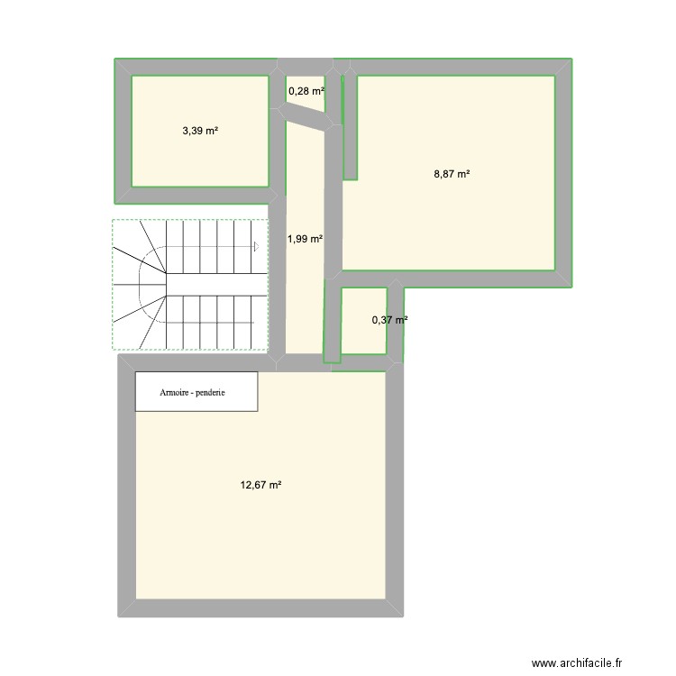 62 AV GAL CARMILLE ETAGE. Plan de 6 pièces et 28 m2