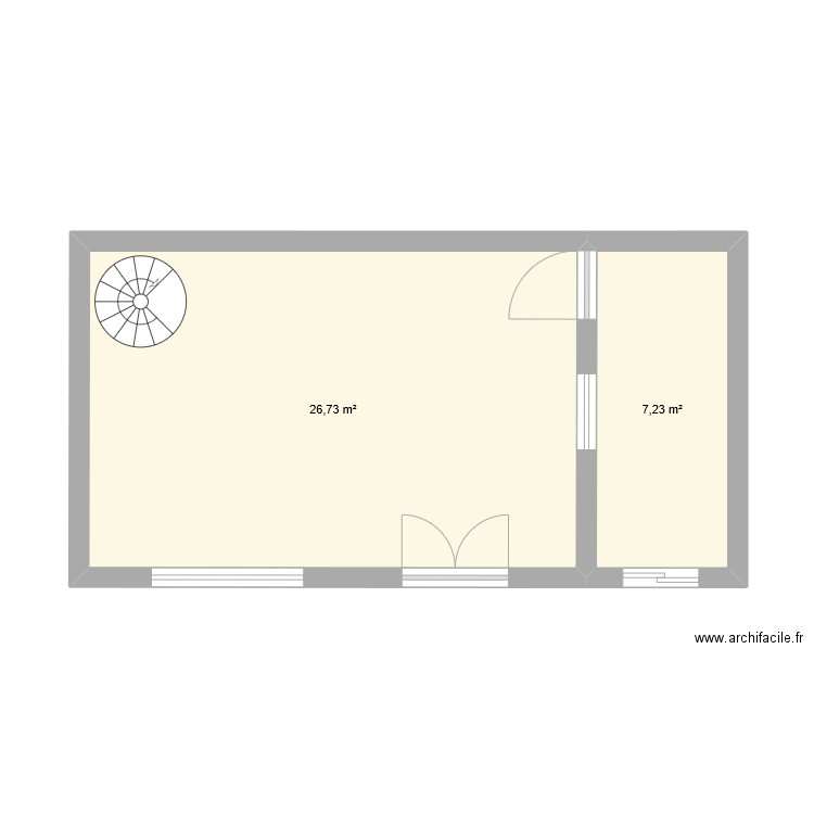 chalagiraud. Plan de 2 pièces et 34 m2