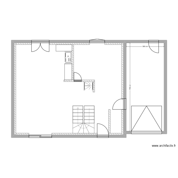 maison guillaume. Plan de 2 pièces et 84 m2