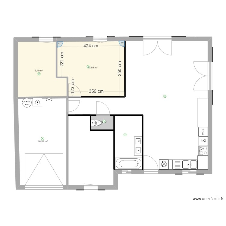 Maison CAMUS 80m quisters. Plan de 4 pièces et 41 m2