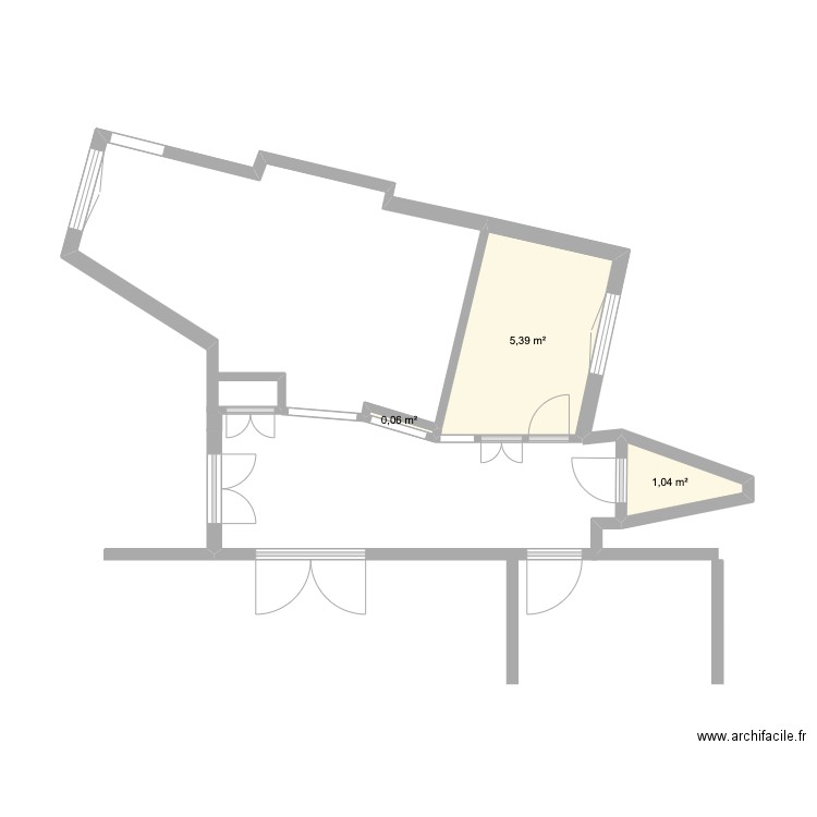 Cuisine buanderie new. Plan de 3 pièces et 6 m2