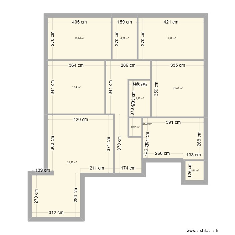 Limas. Plan de 10 pièces et 103 m2