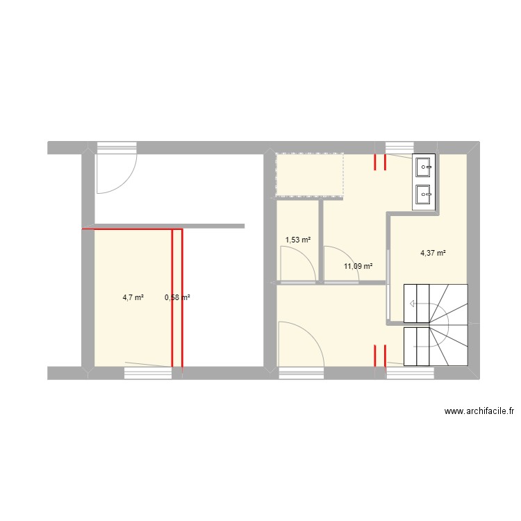 USEO 2. Plan de 5 pièces et 22 m2