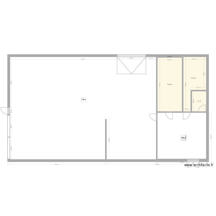 plan. Plan de 4 pièces et 35 m2