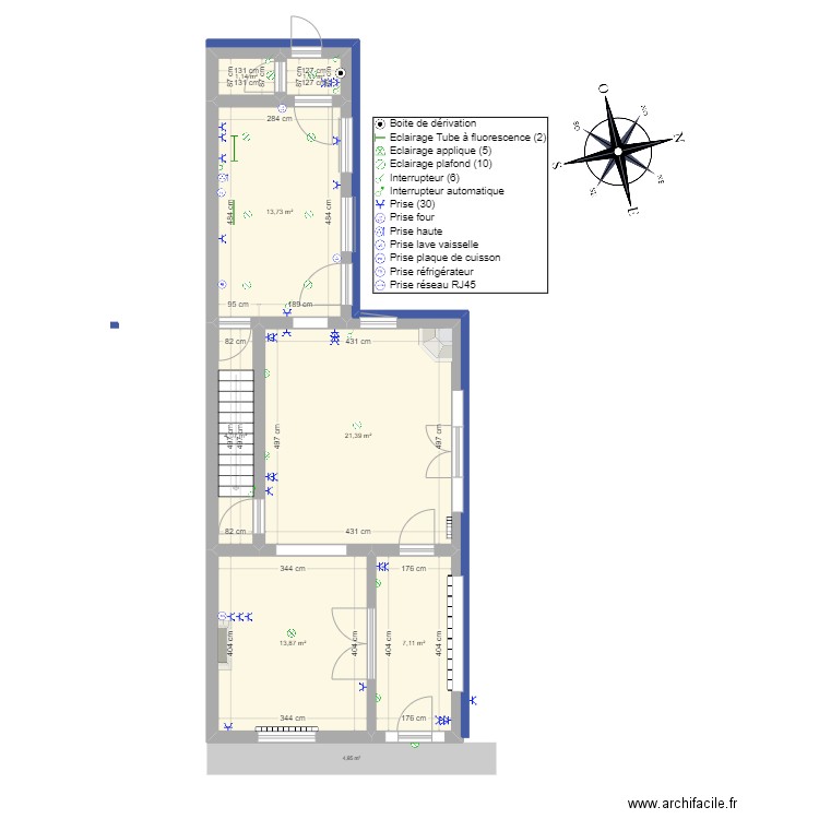 linde 29. Plan de 7 pièces et 62 m2