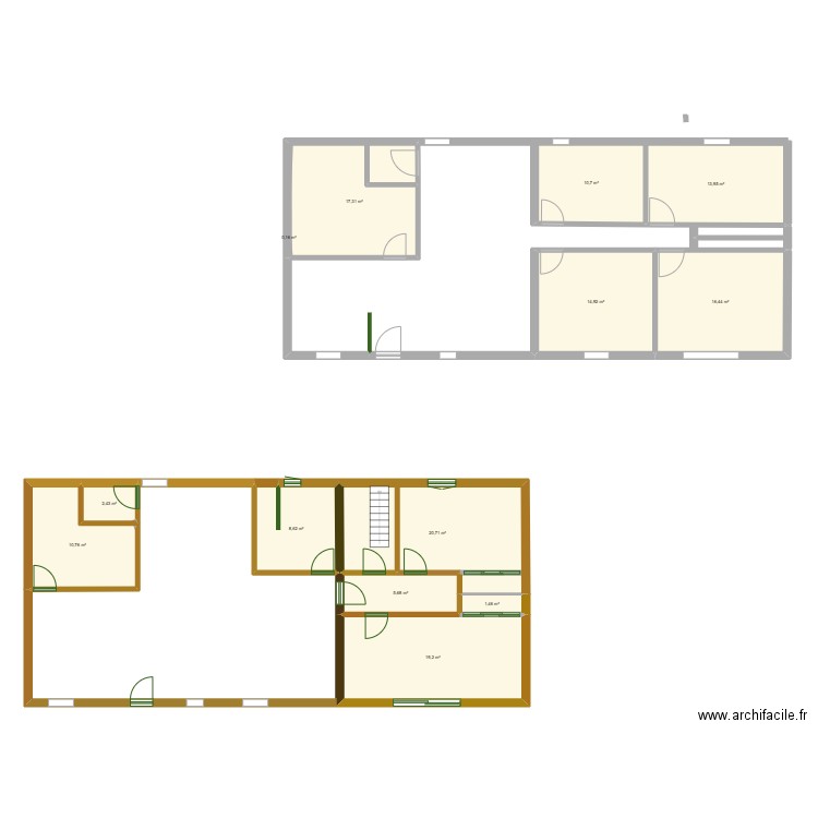 saint vitte . Plan de 13 pièces et 142 m2