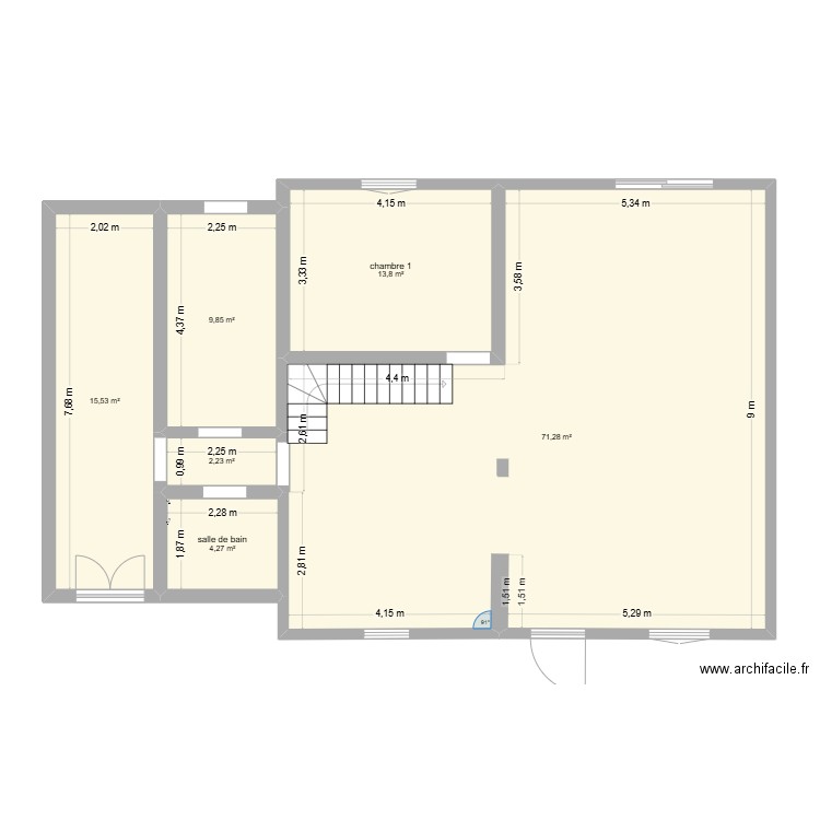 maison. Plan de 6 pièces et 117 m2