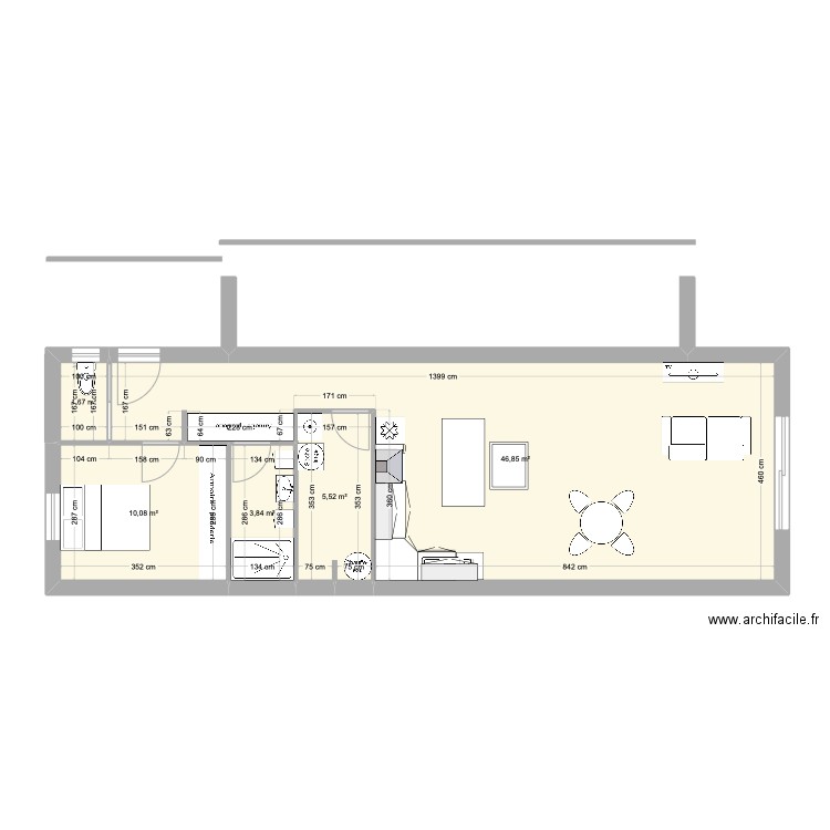 Cendrine 1. Plan de 5 pièces et 68 m2