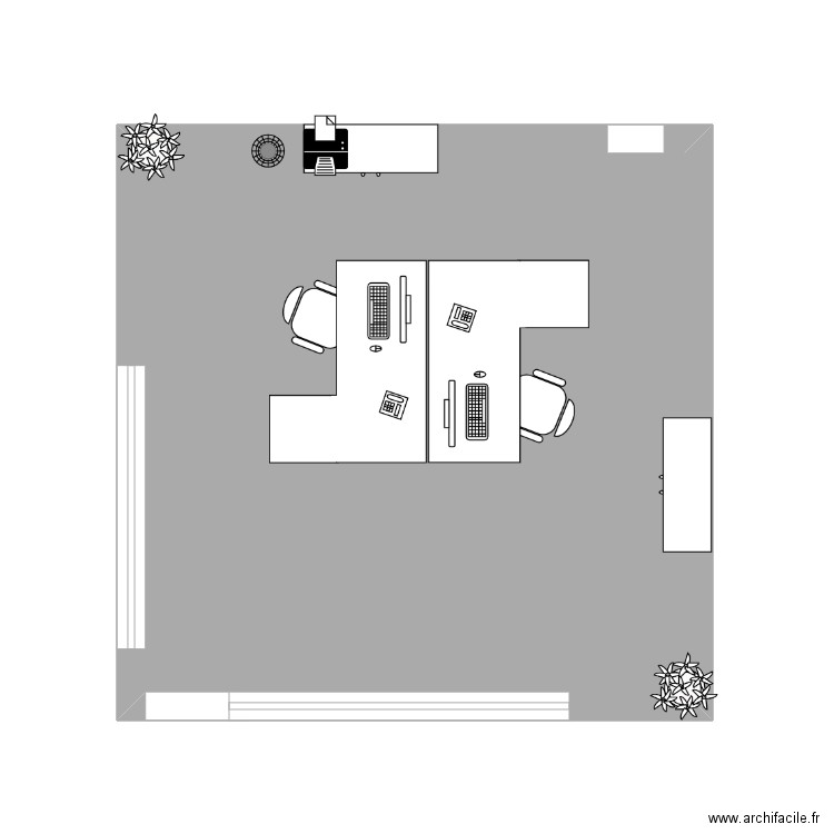 bureau auvelais. Plan de 1 pièce et 23 m2