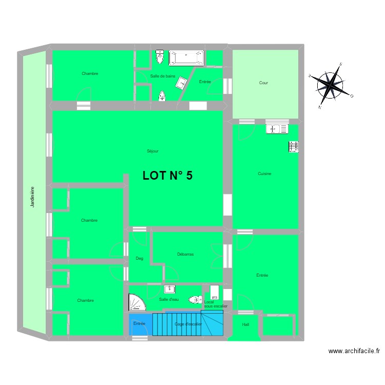 KLEIN. Plan de 35 pièces et 283 m2