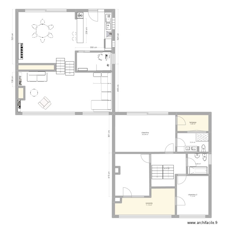 Tercoigne 40. Plan de 10 pièces et 68 m2