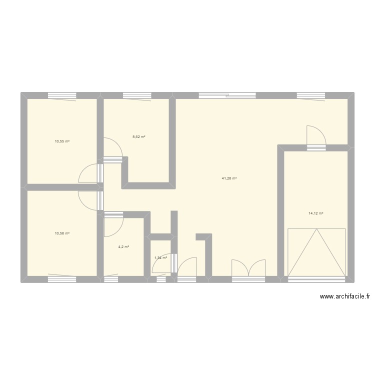 Maison Couple. Plan de 7 pièces et 91 m2