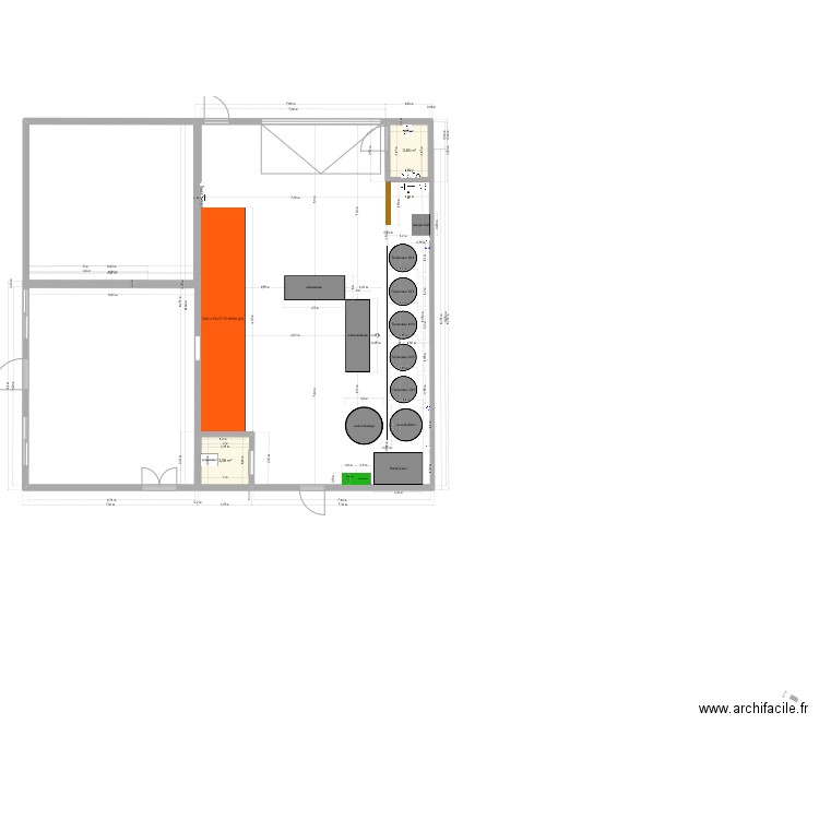 plan brasserie damgan. Plan de 2 pièces et 7 m2