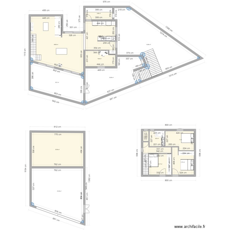 GARDON. Plan de 15 pièces et 349 m2