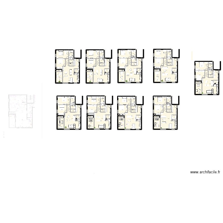 Tata Love V2. Plan de 90 pièces et 864 m2