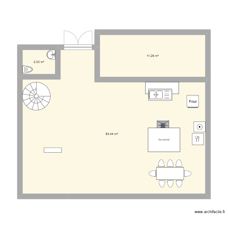 maison de vacance . Plan de 5 pièces et 65 m2