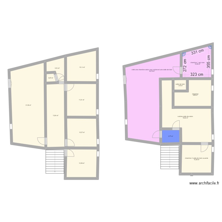 aménagement appartement mauléon. Plan de 15 pièces et 184 m2