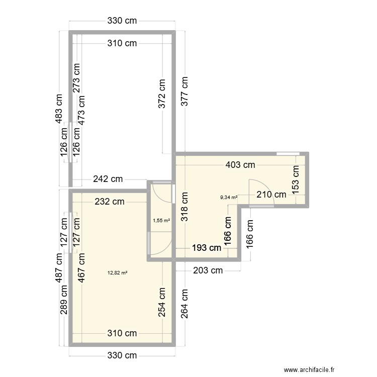 ETAGE NILVANGE. Plan de 3 pièces et 24 m2