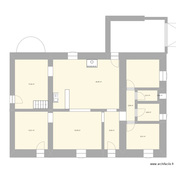 La petite coudraie . Plan de 13 pièces et 243 m2