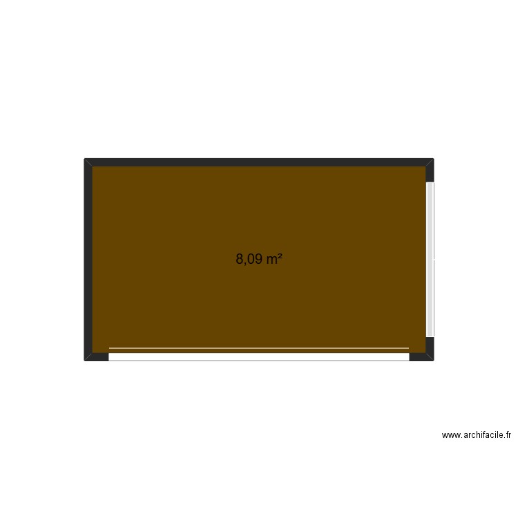 v001. Plan de 1 pièce et 8 m2