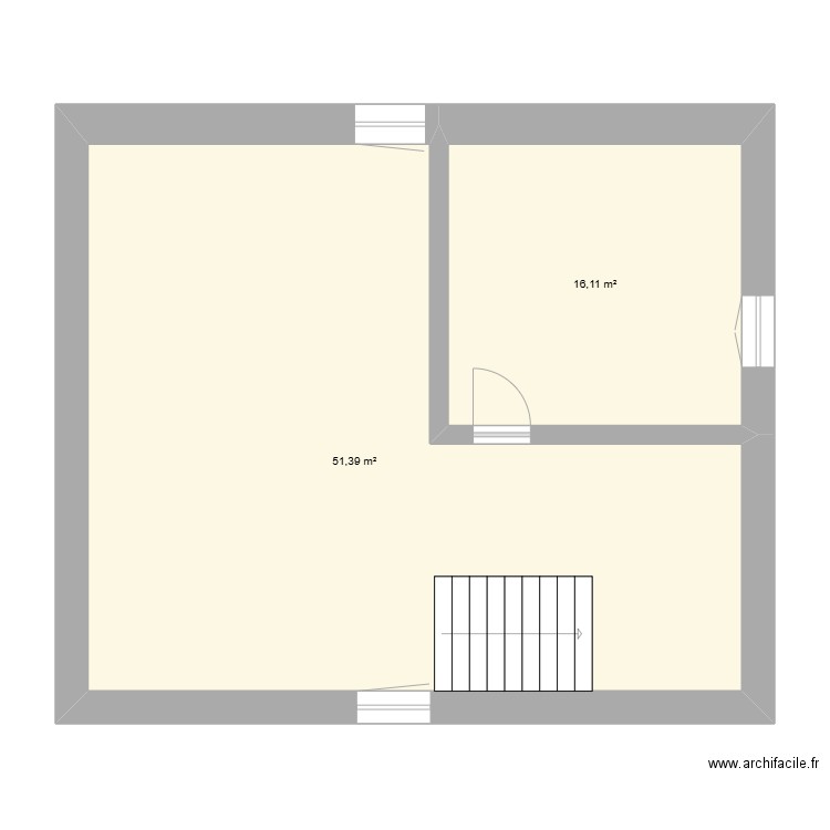 2eme Arc. Plan de 2 pièces et 68 m2