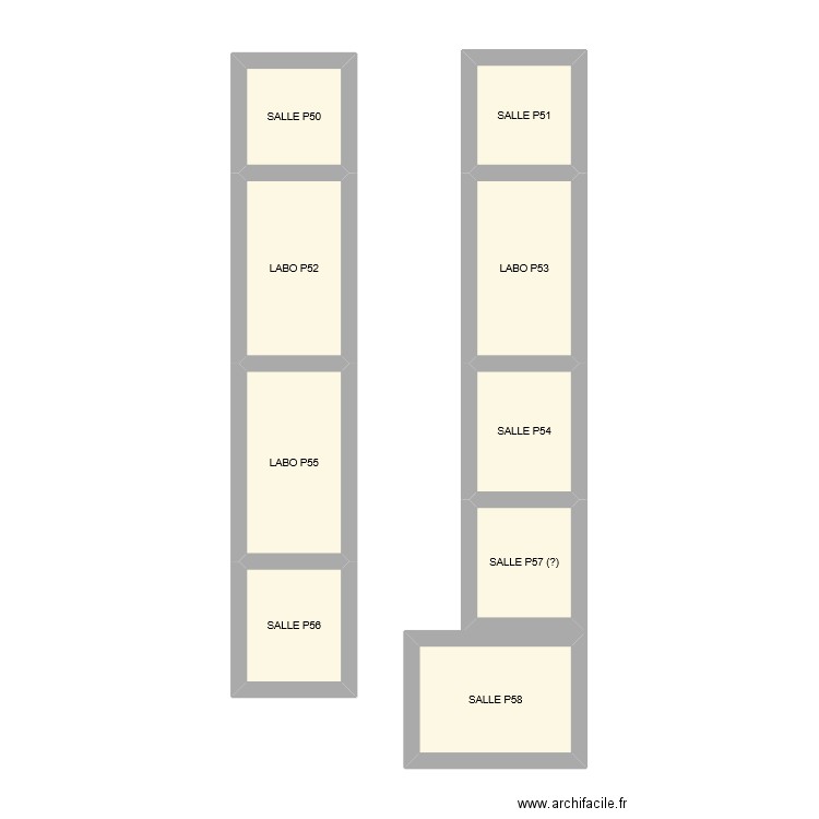 COULOIR P50. Plan de 9 pièces et 36 m2