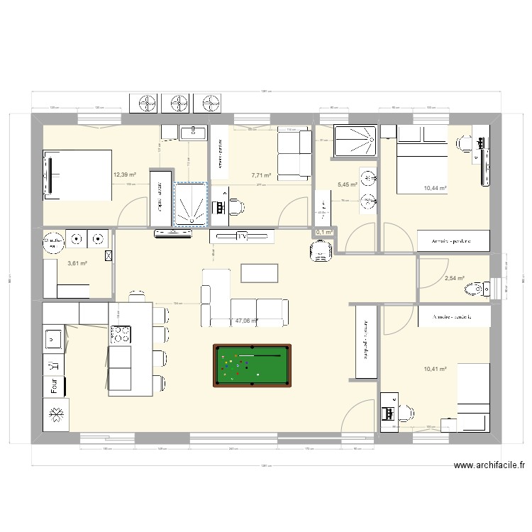 nouvelle maison 1.0. Plan de 9 pièces et 100 m2