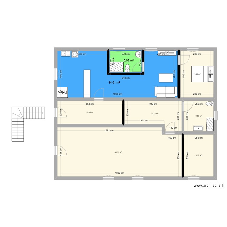 masion maman v2. Plan de 8 pièces et 132 m2