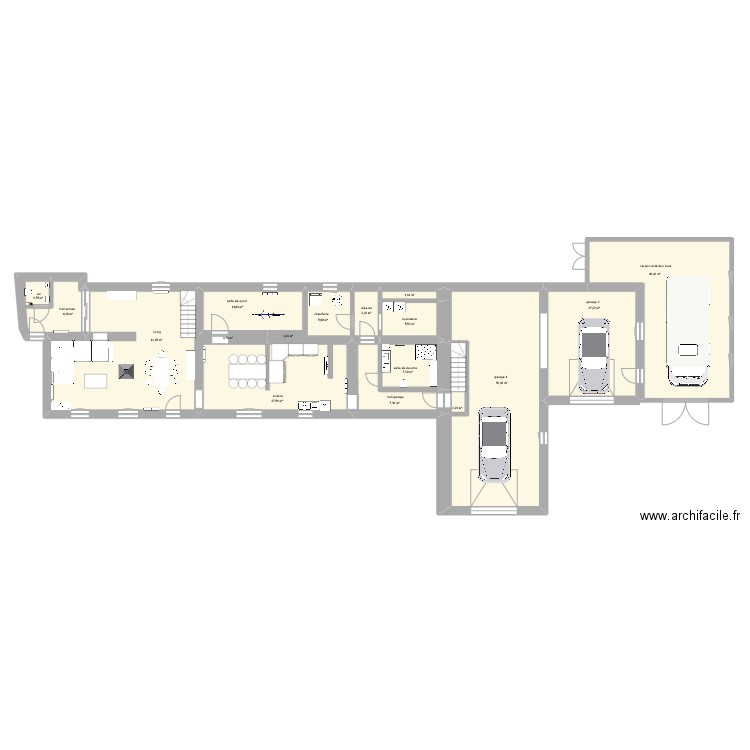 maison . Plan de 17 pièces et 250 m2