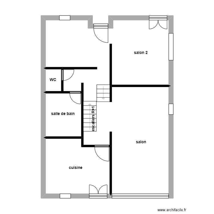 RACHID 2. Plan de 3 pièces et 64 m2