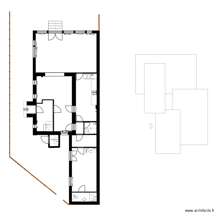 RdC St Cyr base. Plan de 4 pièces et 59 m2