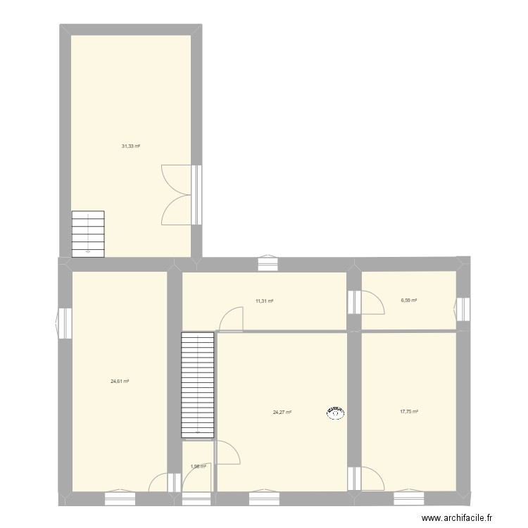 Maison. Plan de 7 pièces et 118 m2